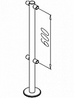 OMA-04.366.C0 стойка ограждения проходная КЛАССИКА нержавеющая сталь