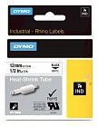 DYMO S0718300/18055 картридж с термоусадочной трубкой для Rhino 12 мм черный/белая лента