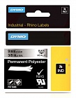 DYMO S0718170/18760/18485 лента для Rhino 9 мм черный/металлик лента