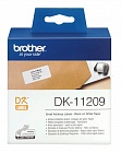 Brother DK11209 лента для печати наклеек черным на белом фоне, в одном экземпляре, 29 х 62 мм