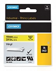 DYMO S0718470/18433 лента винил для Rhino 19 мм черный/желтая лента