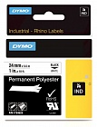 DYMO S0773830/1734523 лента с клеем  для Rhino 24 мм черный/белая лента