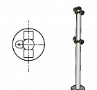 Oxgard Praktika стойка ограждения с 2-мя полупетлями Т-образная по 2 муфты слева и справа
