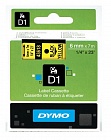 DYMO S0720790/43618 картридж с лентой D1 6 мм черный/желтая лента