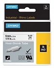 DYMO S0718260/18051 картридж с термоусадочной трубкой для Rhino 6 мм черный/белая лента