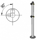 Oxgard Praktika стойка ограждения с 2-мя полупетлями L-образная 2 муфты слева