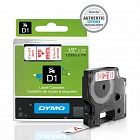 DYMO S0720550/45015 картридж с лентой D1 12 мм красный/белая лента