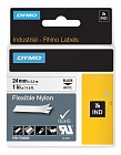 DYMO S0773840/1734524 лента нейлон с клеем для Rhino 24 мм черный/белая лента