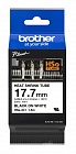Brother Hse241 кассета с термоусадочной лентой для печати наклеек черным на белом фоне, ширина 17.7 мм